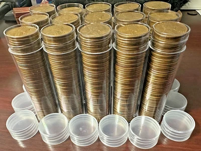 1950 D - 1958 D Lincoln Wheat Cent 15 Roll Lot 95% Copper 750 Coins Great Shape! - Image 1 of 3