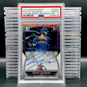 2023 Bowman Draft #CDA-RV Ralphy Velazquez Chrome Prospect Auto Ref PSA 10 #/499 - Picture 1 of 2