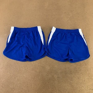 Lot of 2 Augusta Sportswear Youth Size Small Blue & White Lined Track Shorts New - Picture 1 of 4