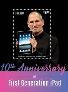 Tuvalu 2020 - Steve Jobs Apple iPad primera generación - hoja de estampillas de recuerdo montada sin montar o nunca montada - Imagen 1 de 1