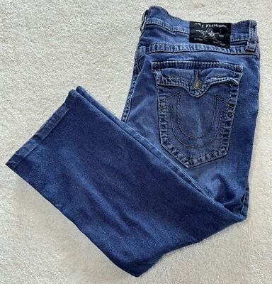 True Religion Ricky Jeans Relaxed Straight Men’s 40x26 Blue Medium Wash Denim - Image 1 of 4