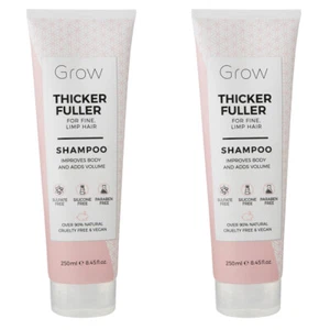 2x Grow Thicker Fuller 250ml Volume Shampoo Hair/Scalp Care For Fine/Limp Strand - Picture 1 of 4