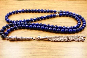 6mm x 99 LAPIS LAZULI Lajvart ISLAMIC PRAYER BEADS TASBIH MASBAHA SUBHA GIFT - Picture 1 of 6