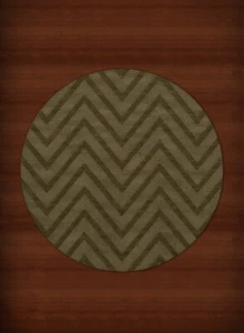 Green Transitional Hand Hooked Stripes Chevrons Zig Zags Area Rug Striped DV4 - Picture 1 of 12
