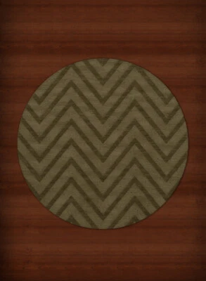 Green Transitional Hand Hooked Stripes Chevrons Zig Zags Area Rug Striped DV4 - Image 1 of 2