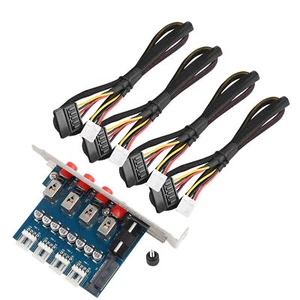 Switch controllo alimentazione HDD 4 canali 15 pin selettore disco rigido switcher SATA per PC - Foto 1 di 11