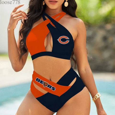 Chicago Bears Women Sexy Bikini Set High Waist Swimsuit Beach Swimwear 2PCS Gift Cover