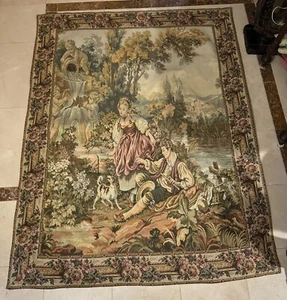 63 x 49 Französischer Wandteppich Mittelalter Romantisch Wohndeko Wandteppich Wandbehang - Bild 1 von 9