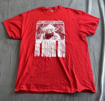 Мужская футболка с графикой Star Wars Yoda Free Words of Wisdom размер 2XL красные короткие - Изображение 1 из 4
