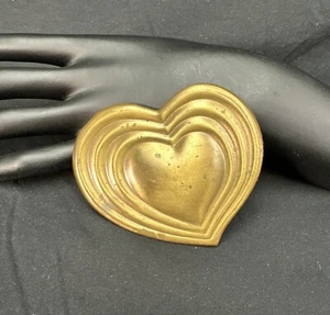 Vintage Signed Jeri Lou  Heart Scarf Clip Gold Tone - Picture 1 of 9