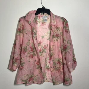 BonWorth Women’s Size Petite Small/Medium Pink Floral Cover  - Picture 1 of 3