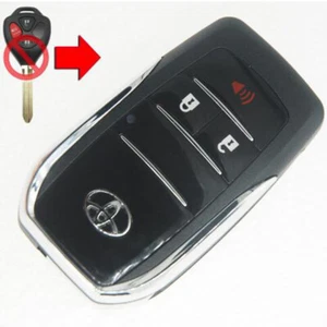 Flip Remote Key Shell for Toyota RAV4 Avalon Camry 3Bts Entry Fobs 05-2019 - Picture 1 of 8