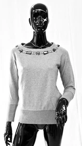 Star Chic Easy Couture sweat-shirt avec des pierres ,Gris ,Taille S art. Sveva - Picture 1 of 7