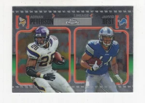2010 TOPPS CHROME FOOTBALL GRIDIRON LINEAGE ADRIAN PETERSON & JAHVID BEST - Bild 1 von 8