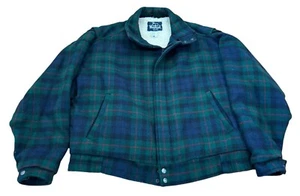 VTG Woolrich Green Plaid Sherpa Lined Hunting Jacket Size Large 85% Wool 15% Acr - Picture 1 of 16