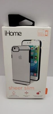iHome Sheer Slim case for iPhone 6/6S Clear w/ black trim IH-6P100B - Image 1 of 4