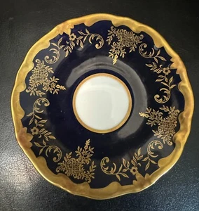 Weimar GDR Echt Cobalt Reichenbach Saucer Blue Gold 4,5” - Picture 1 of 3