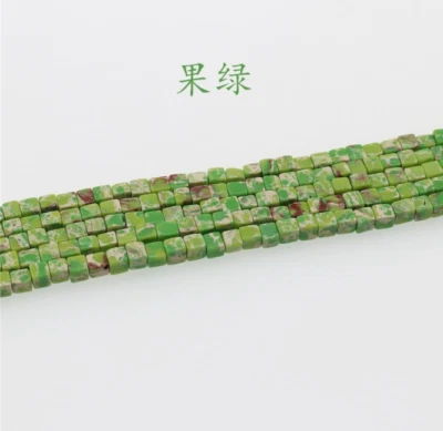 Cubo cuadrado de piedras preciosas de jaspe de sedimentos marinos naturales cuentas sueltas 15,5"" elige el color Foto 1 de 4