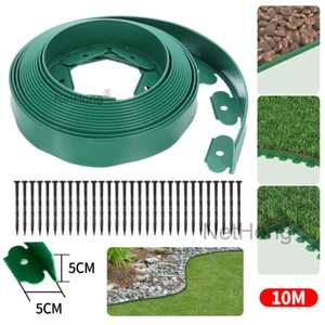10M Garten Rasenkante Flexibler Kunststoff Gartenumrandung mit 30 Starke Nagel. - Bild 1 von 20