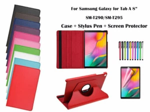 360°Rotate Litchi Grain PU Leather Cover Case for Samsung Galaxy Tab A 8 2019 - Picture 1 of 14