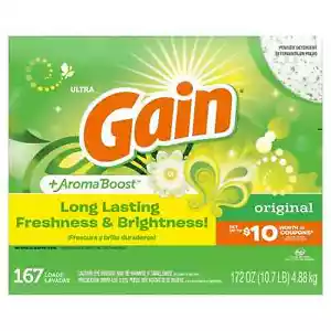 Detergente de lavandería en polvo Gain para lavadoras regulares y HE aroma original 172 oz - Imagen 1 de 3