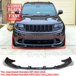 For Jeep Grand Cherokee SRT SRT8 12-2016 Painted Black Front Bumper Lip Splitter - Picture 1 of 11