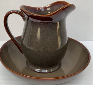Festa della mamma in pensione vintage variazioni JCPenny marrone granito 80 once brocca e ciotola - Foto 1 di 7