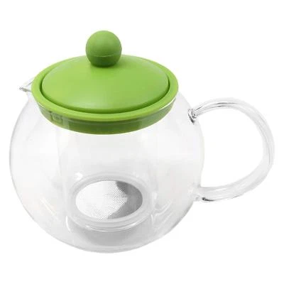 GIBSON Glass 23 oz. 680 ml. Teapot Tea Coffee Kettle With Infuser Green - Image 1 of 2