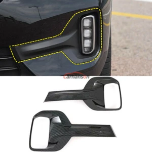 Carbon Fiber Front Lamp Foglight Cover Trim For Kia Seltos Car Accessories Parts - Picture 1 of 10