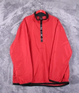 Nike Windbreaker Rot Pullover 1/2 Zip Lg Logo Vintage - Bild 1 von 17