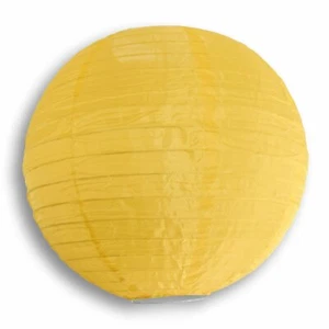 8" Gold Yellow Nylon Lantern, Even Ribbing, Durable, Hanging Decoration - Picture 1 of 1