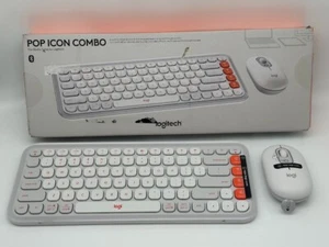 Logitech POP ICON Combo, Bluetooth Keyboard and Mouse Combo - Off-White - Picture 1 of 6