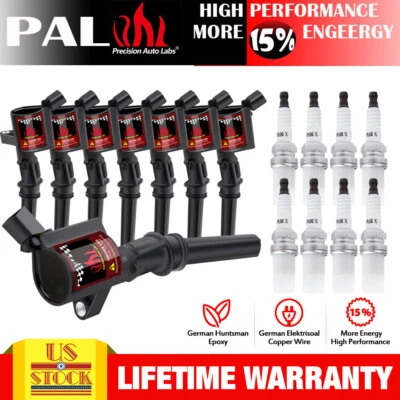 8 件点火线圈适用于 2004 - 2008 年福特 Expedition 4.6 5.4L DG508 FD503 和火花塞 — 第 1/4 张图片