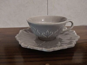 1940s Woodfield Steubenville Gray Flat Cup Saucer - Picture 1 of 5