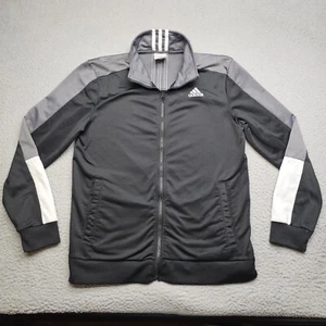 Adidas Jacket Youth XL Gray Long Sleeve Full Zip Pockets Collared Athletic - Picture 1 of 17