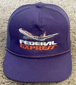 Vintage 1980s Federal Express Mesh Trucker Hat, Embroidered - Picture 1 of 4