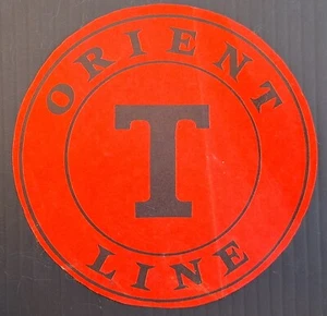 Vintage Luggage Sticker T Orient Line - Picture 1 of 2