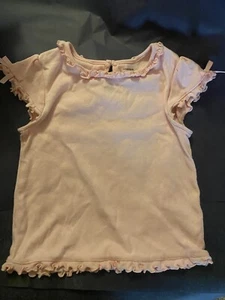 Gymboree Girls Light Pink Ruffle trimmed Top Shirt Size 2T cotton keyhole close - Picture 1 of 4