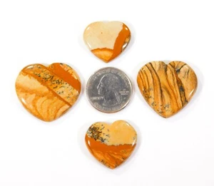 Lote al por mayor de 4 piezas de piedras preciosas de cabujón corazón jaspe imagen natural 128 quilates DK = 72 - Imagen 1 de 6