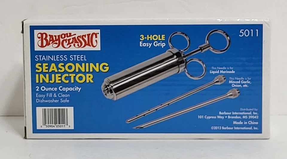 Marinade Seasoning Injector Stainless Steel 2 Oz Bayou Classic 5011 for Meats