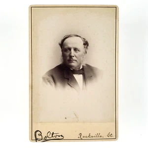 Rockville Connecticut Man Cabinet Card c1875 Bolton Bowtie Chops Photo C3330 - Picture 1 of 2