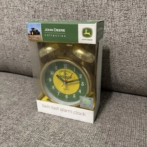 Key John Deere Gold/Green Quality Farm Equipment Twin Bell Alarm Clock - Picture 1 of 8