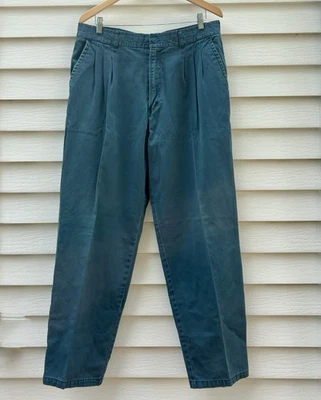 Bugle Boy Pants Mens 36x31 Green Chino Baggy Pleated Skater 90s Grunge Vintage - Image 1 of 4