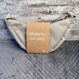 NUEVO CON ETIQUETAS Julio Everyday Crescent Bolso Cartera de Lona Taupe Caqui Bandolera Eslinga - Imagen 1 de 7