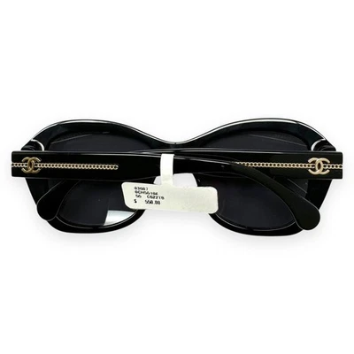 Chanel Sunglasses Glossy Black Pale Gold CC Polarized ch5510A 622/T8 No Case - Image 1 of 4