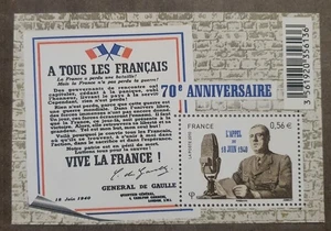 France: Bloc Y&T F4493 Appel 18 Juin – 2010 – NEUF**/MNH - Imagen 1 de 1