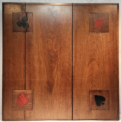 Antique Folk Art Card Table / Tabletop Early 20th Century Hand Crafted 23"x23" - Image 1 of 4