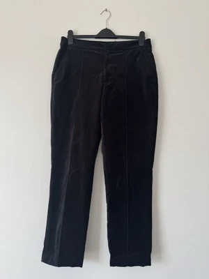 Lands End Women Black Suede Pockets High Rise Trousers Size UK 14 - Image 1 of 4