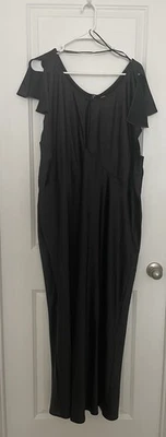 Maxi Vestido The Ocasion by Old Azul Marino Manga Acampanada Ojo de Cerradura Satinado, Talla 3X Foto 1 de 4