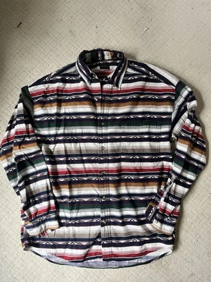 Vintage STRUCTURE southwestern , Navajo, Aztec Print 100% Cotton Button Down M - Image 1 of 4